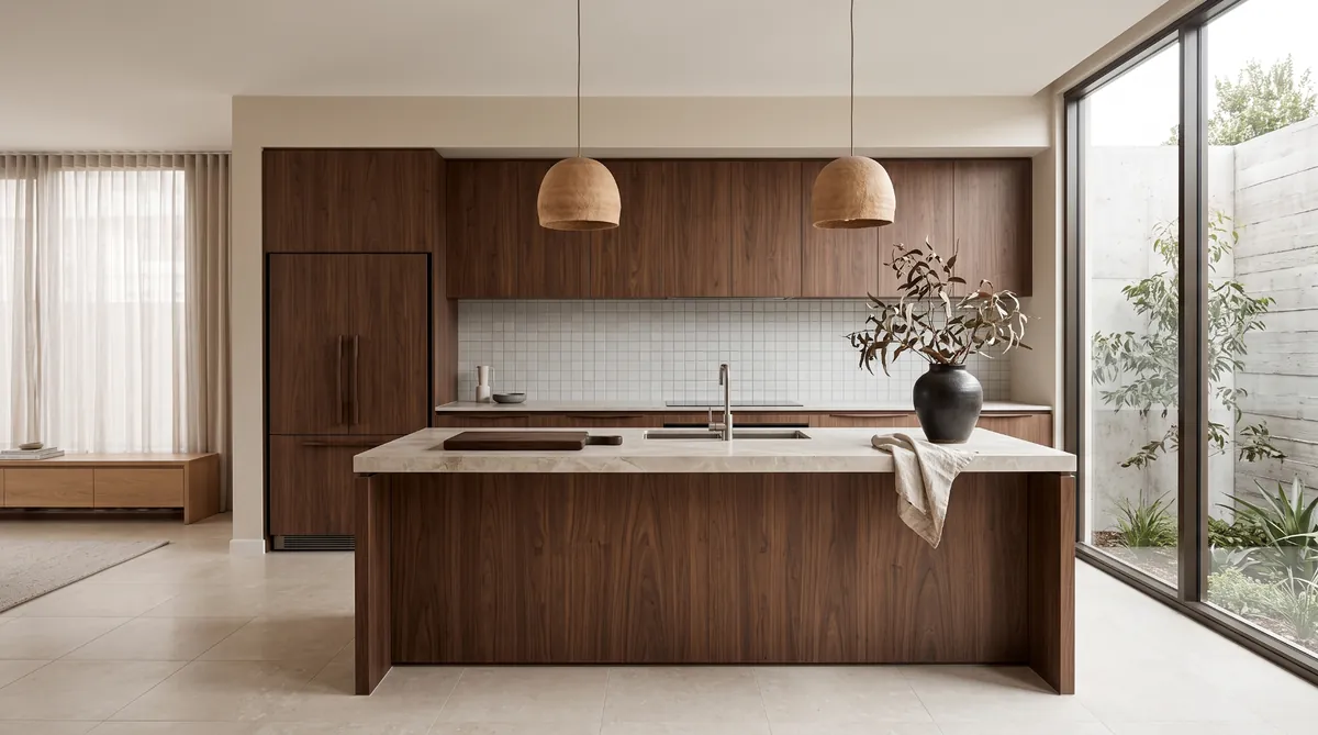 Warm Japandi kitchen
